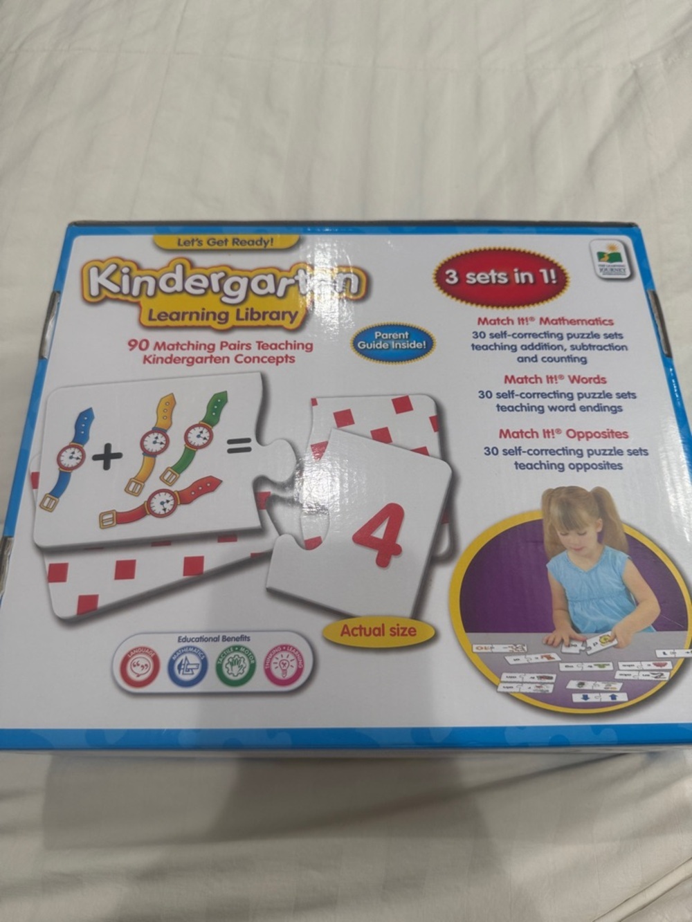Kindergarten Learning Library Matching Puzzle Set - Blue/Red/Yellow/Green - Picture 2 of 5